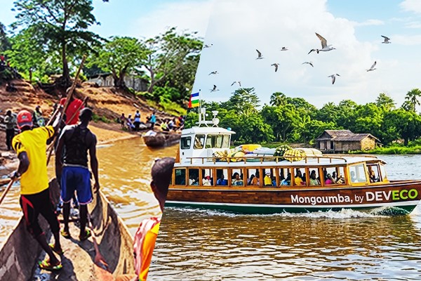 Mongoumba – Fleuve Oubangui, pirogue traditionnelle